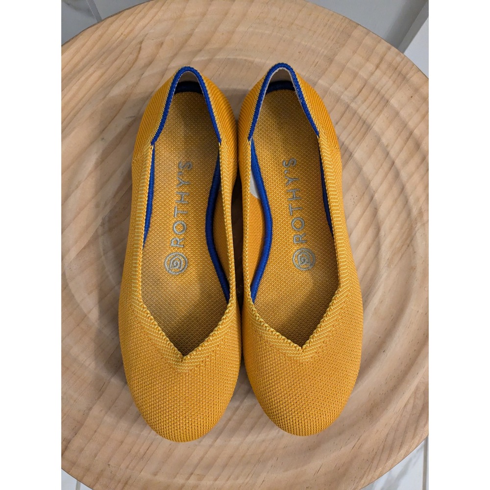 Rothy's Round Toe Mustard Knit Flats Women's Shoes Size 6 Comfortable - Picture 5 of 7